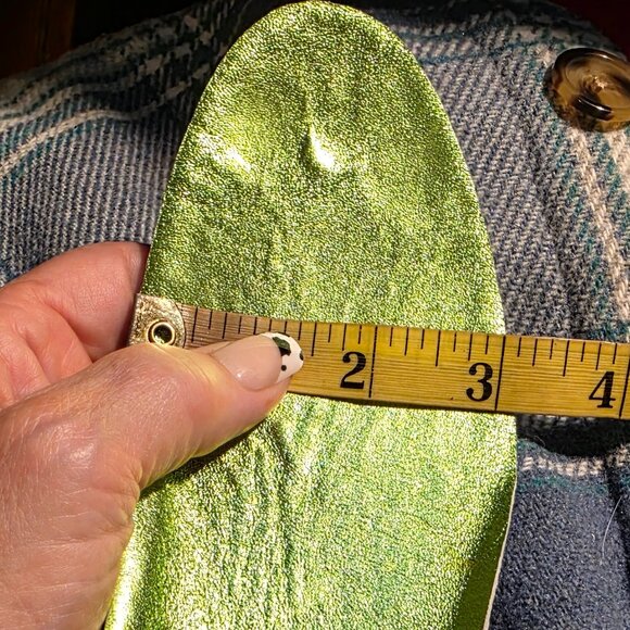 COACH LEATHERWARE (3.5 / 5.5-6   ) Lime Green Leather Lace Up Sneakers - Picture 16 of 16